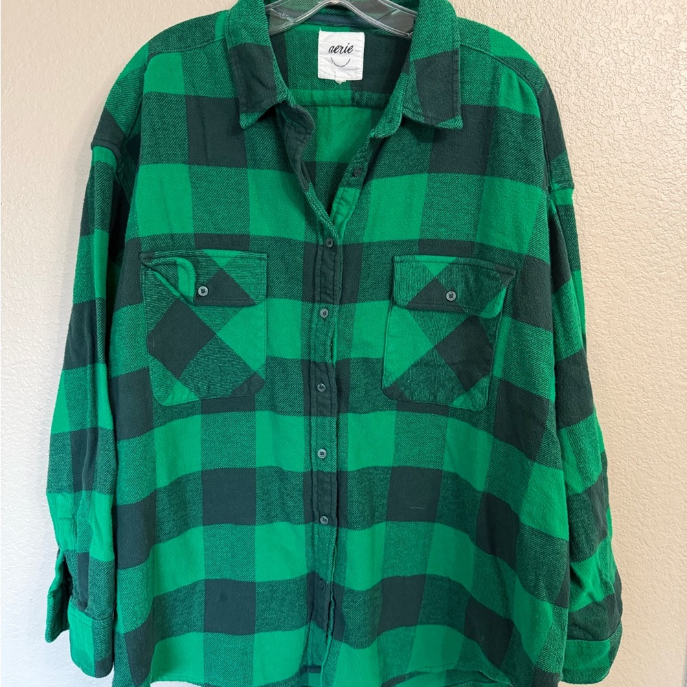 Aerie Plaid Shirt in Green